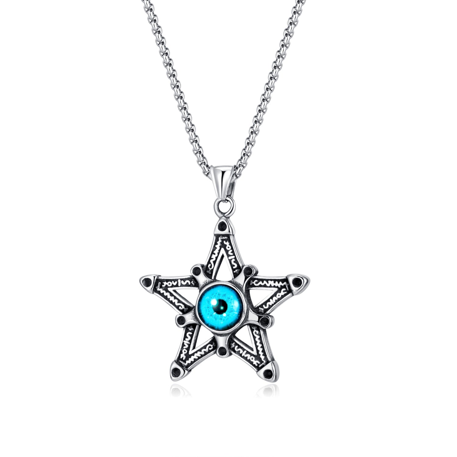 Men's Fashion Devil Eye Star Pendant Necklace-Mens Pendant Necklace-SunnyHouse Jewelry