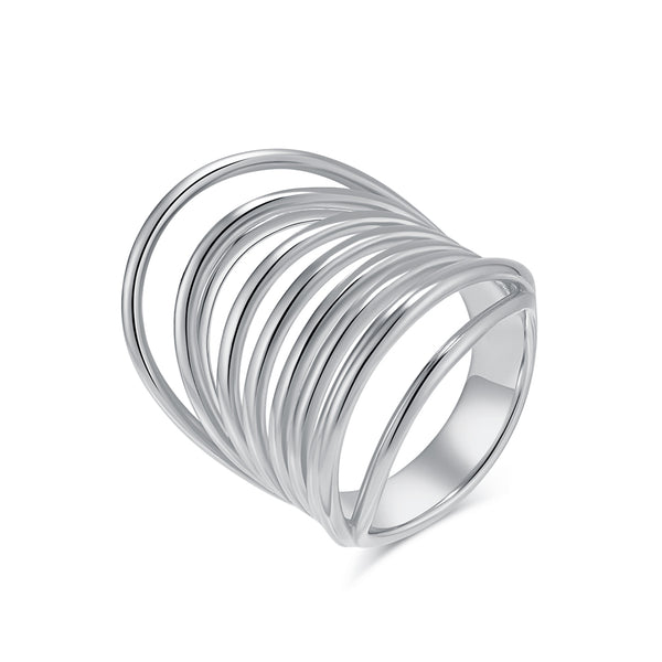 Women’s Titanium Stainless Steel Ring – Unique Multi-Band Wire Design, Durable and Hypoallergenic, Modern Minimalist Jewelry for Women-Women's Ring-SunnyHouse Jewelry