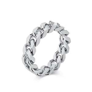 Men’s Titanium Stainless Steel Chain Link Ring – Durable, Stylish, Hypoallergenic Fashion Jewelry for Men-Men's Ring-SunnyHouse Jewelry