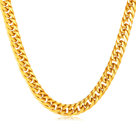 Bold Gold Cuban Link Chain Necklace - Luxurious and Durable Accessory for Men-Men's Necklace-SunnyHouse Jewelry