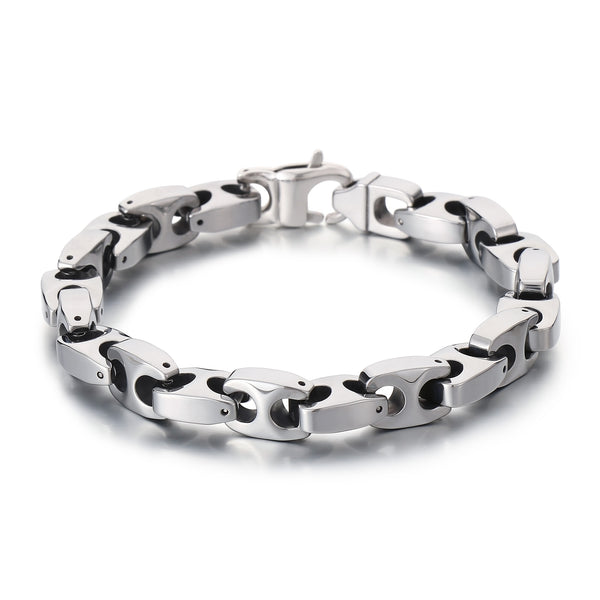 Men's Titanium Stainless Steel Bracelet – Unique Chain Link Design, Hypoallergenic and Durable for Everyday Wear-Men's Bracelet-SunnyHouse Jewelry