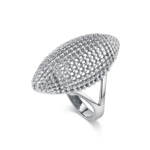 Luxurious Silver Titanium Stainless Steel Ring with Pave Crystal Detailing for Women – Elegant and Sparkling-Women's Ring-SunnyHouse Jewelry