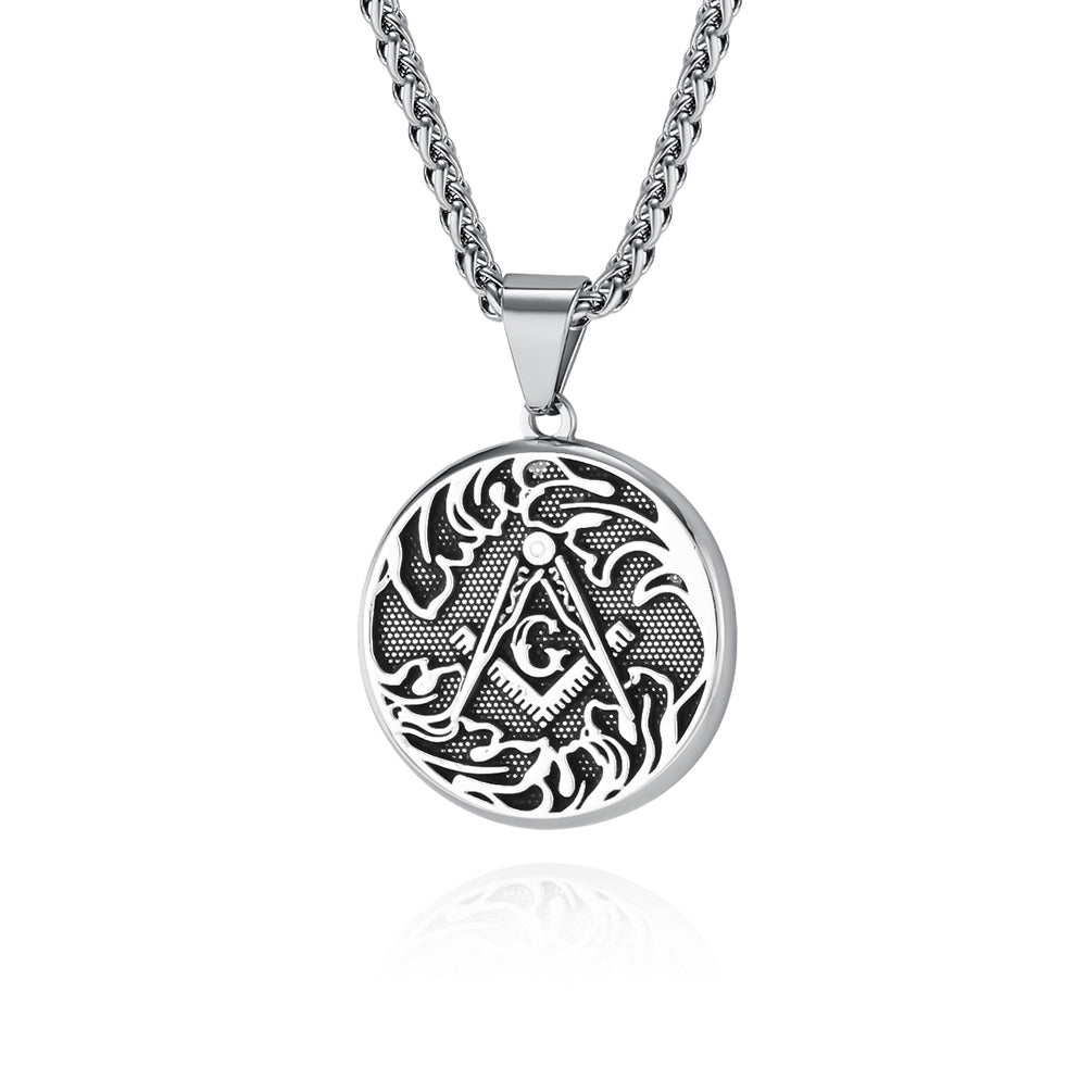 Men's Titanium Stainless Steel Pendant Necklace with Tribal Dragon Design - Stylish and Durable-Men's Pendant Necklace-SunnyHouse Jewelry