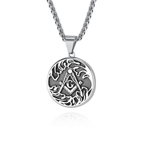 Men's Titanium Stainless Steel Pendant Necklace with Tribal Dragon Design - Stylish and Durable-Men's Pendant Necklace-SunnyHouse Jewelry