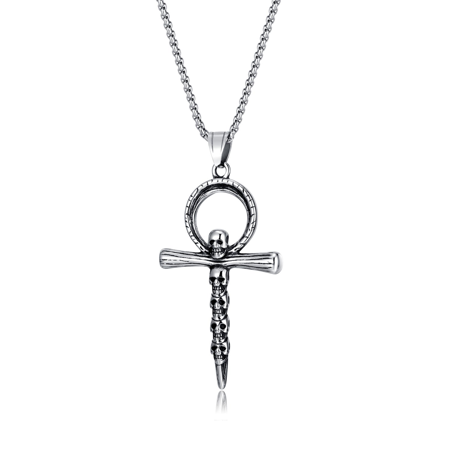 Men's Fashion Hiphop Skull Cross Pendant Necklace-Mens Pendant Necklace-SunnyHouse Jewelry