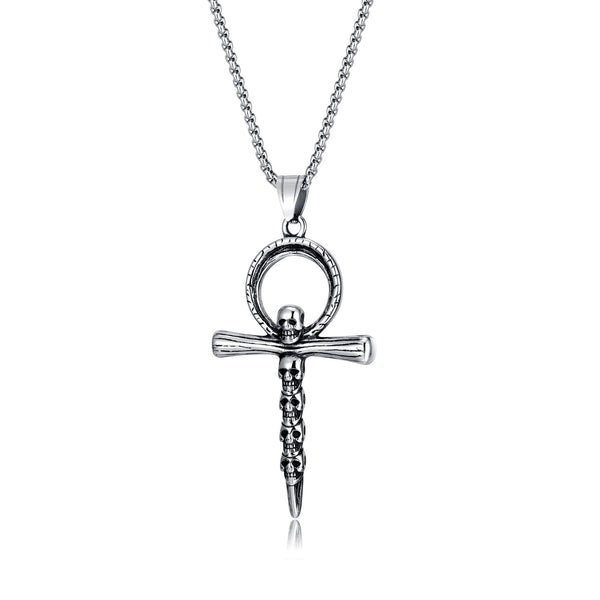 Men's Fashion Hiphop Skull Cross Pendant Necklace-Mens Pendant Necklace-SunnyHouse Jewelry