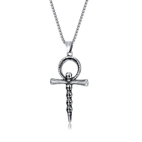 Men's Fashion Hiphop Skull Cross Pendant Necklace-Mens Pendant Necklace-SunnyHouse Jewelry