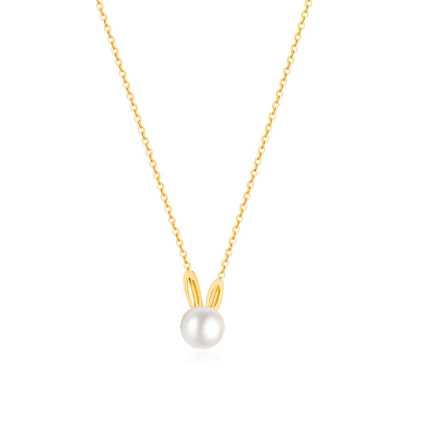 Women's Fashion Rabit Ear Pearl Pendant Necklace-Womens Pendant Necklace-SunnyHouse Jewelry