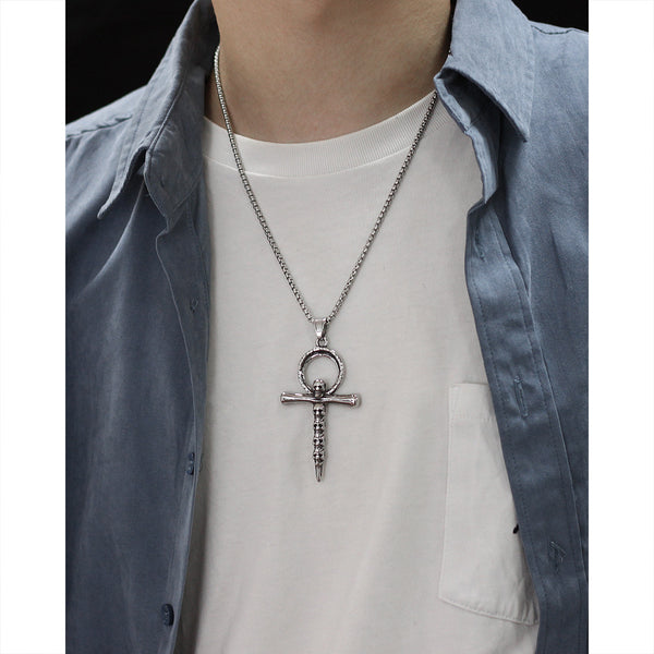 Men's Fashion Hiphop Skull Cross Pendant Necklace-Mens Pendant Necklace-SunnyHouse Jewelry