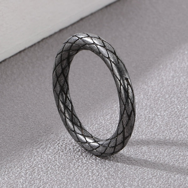 Men's Textured Titanium Stainless Steel Ring - Durable and Stylish Band-Men's Ring-SunnyHouse Jewelry