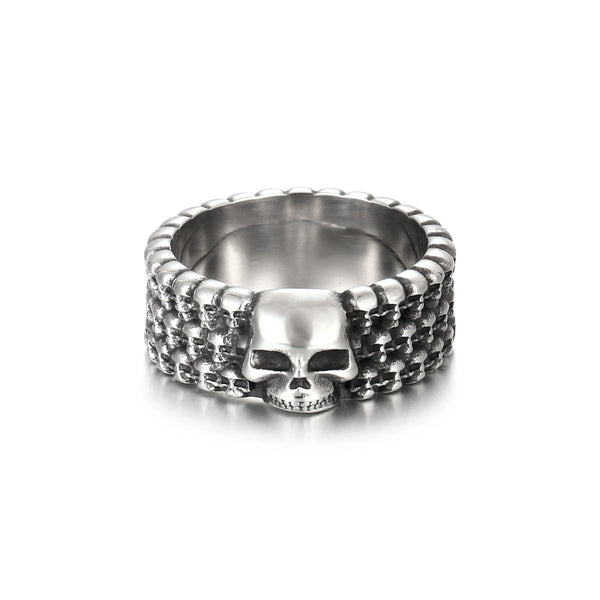 Men's Skull Ring - Titanium Stainless Steel Gothic Style Band-Men's Ring-SunnyHouse Jewelry