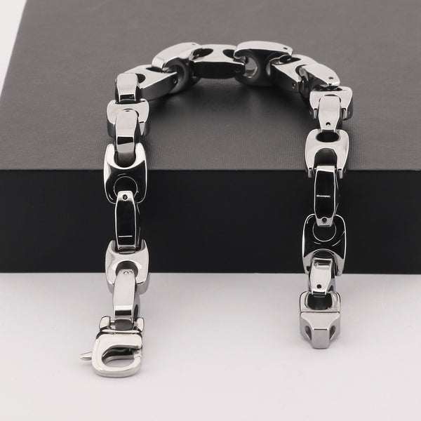 Men's Titanium Stainless Steel Bracelet – Unique Chain Link Design, Hypoallergenic and Durable for Everyday Wear-Men's Bracelet-SunnyHouse Jewelry