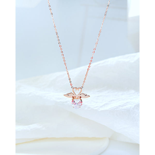 Women's Fashion Double Swan Heart Pendant Necklace-Womens Pendant Necklace-SunnyHouse Jewelry