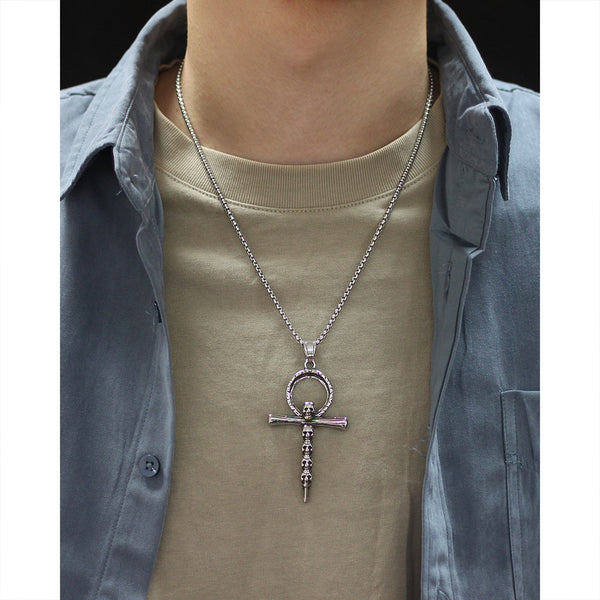 Men's Fashion Hiphop Skull Cross Pendant Necklace-Mens Pendant Necklace-SunnyHouse Jewelry