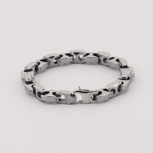 Men's Titanium Stainless Steel Bracelet – Unique Chain Link Design, Hypoallergenic and Durable for Everyday Wear-Men's Bracelet-SunnyHouse Jewelry