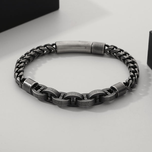 Men's Gold Titanium Stainless Steel Bracelet - Modern Link Chain Jewelry-Men's Bracelet-SunnyHouse Jewelry