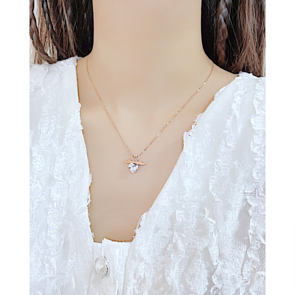 Women's Fashion Double Swan Heart Pendant Necklace-Womens Pendant Necklace-SunnyHouse Jewelry