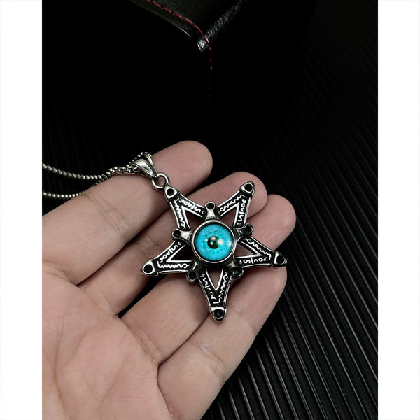 Men's Fashion Devil Eye Star Pendant Necklace-Mens Pendant Necklace-SunnyHouse Jewelry