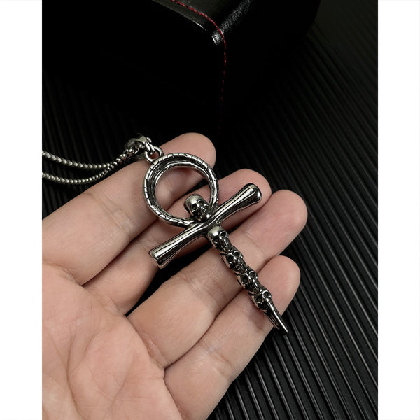 Men's Fashion Hiphop Skull Cross Pendant Necklace-Mens Pendant Necklace-SunnyHouse Jewelry