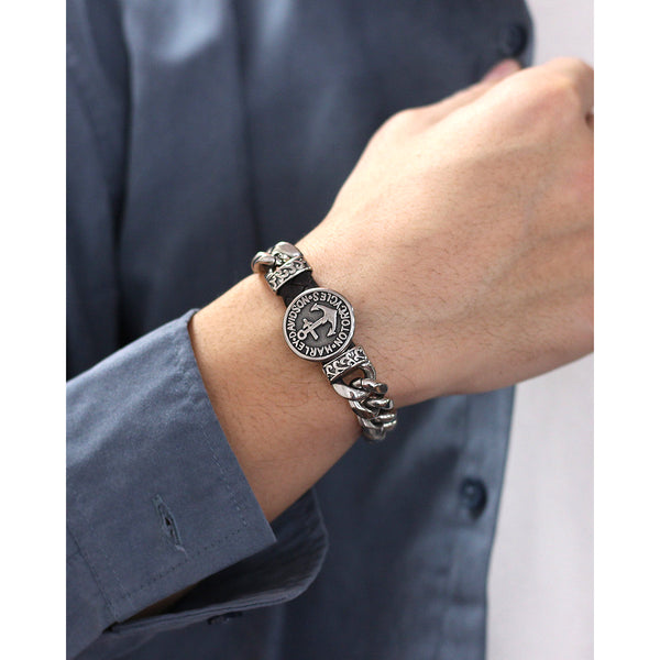 Men's Fashion Lucky Anchor Bracelet-Mens Bracelet-SunnyHouse Jewelry