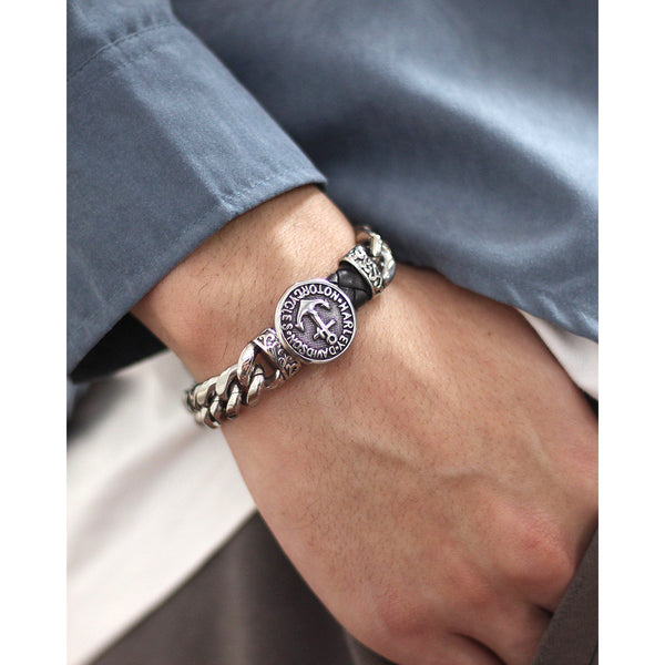 Men's Fashion Lucky Anchor Bracelet-Mens Bracelet-SunnyHouse Jewelry