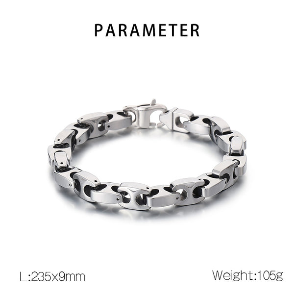 Men's Titanium Stainless Steel Bracelet – Unique Chain Link Design, Hypoallergenic and Durable for Everyday Wear-Men's Bracelet-SunnyHouse Jewelry