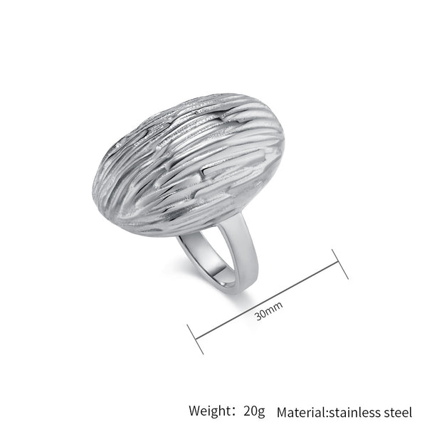 Contemporary Silver Titanium Stainless Steel Sculptural Ring for Women – Bold and Artistic Design-Women's Ring-SunnyHouse Jewelry