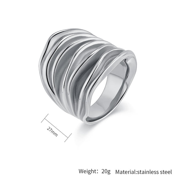 Modern Multi-Band Titanium Stainless Steel Ring for Women – Sleek and Stylish-Women's Ring-SunnyHouse Jewelry