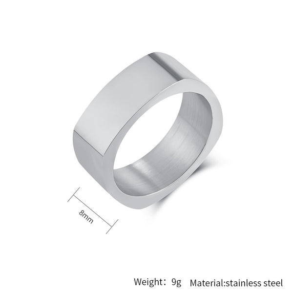 Men's Titanium Stainless Steel Ring - Minimalist Wide Band Design, Durable and Sleek-Men's Ring-SunnyHouse Jewelry