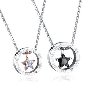 His & Hers Matching Set Lucky Star Couple Necklace Couple Jewelry Set-Couple Necklace-SunnyHouse Jewelry