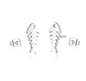 Women's Fashion Fish Bone Earrings-Womens Earrings-SunnyHouse Jewelry