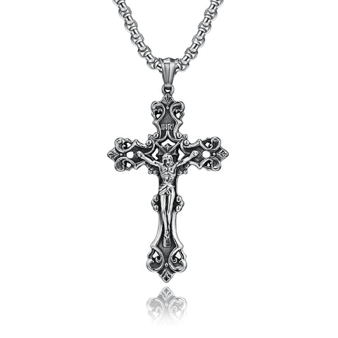 Men's Fashion Jesus Cross Pendant Necklace-Mens Pendant Necklace-SunnyHouse Jewelry