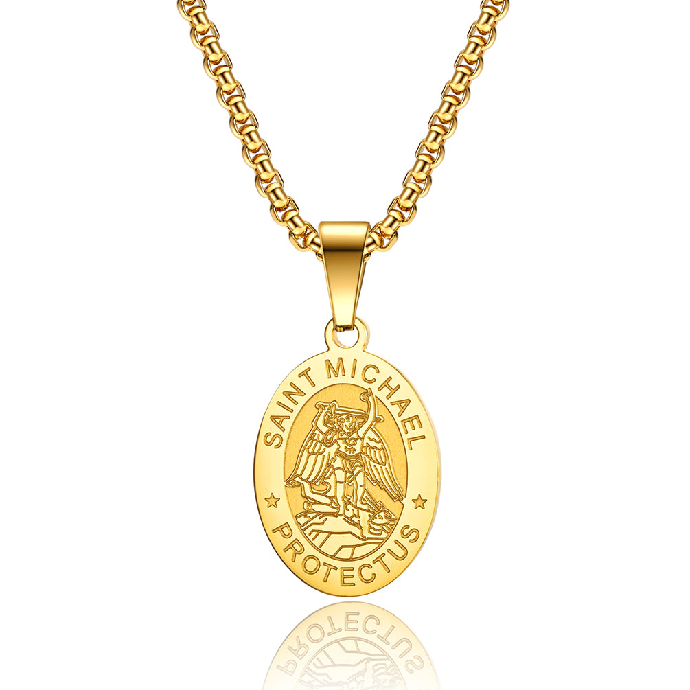 Men's Fashion Saint Michael Pendant Necklace-Mens Pendant Necklace-SunnyHouse Jewelry