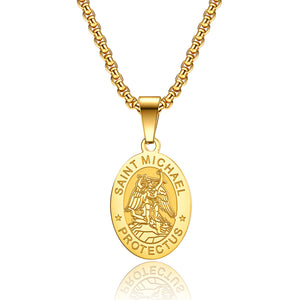 Men's Fashion Saint Michael Pendant Necklace-Mens Pendant Necklace-SunnyHouse Jewelry