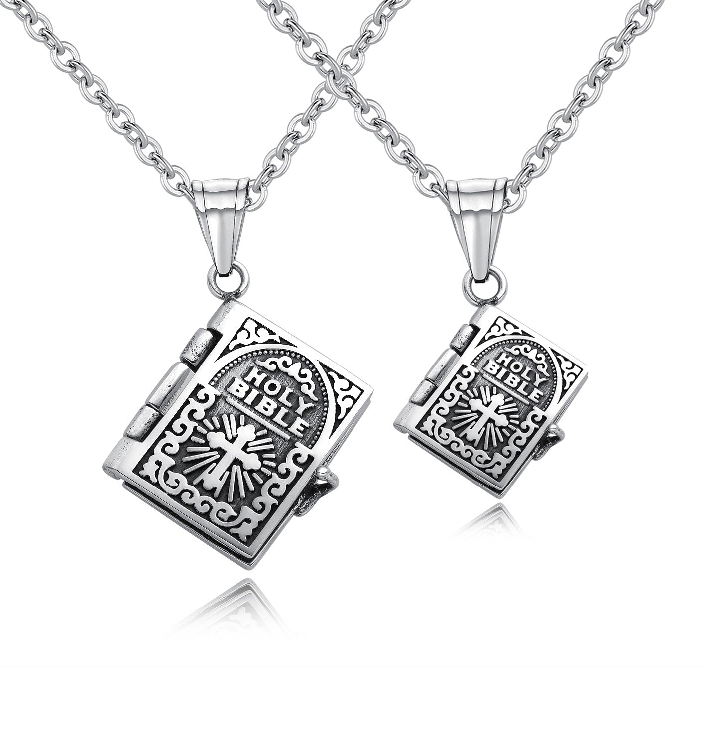 His & Hers Matching Set Holy Bible Tag Couple Necklace Couple Jewelry Set-Couple Necklace-SunnyHouse Jewelry