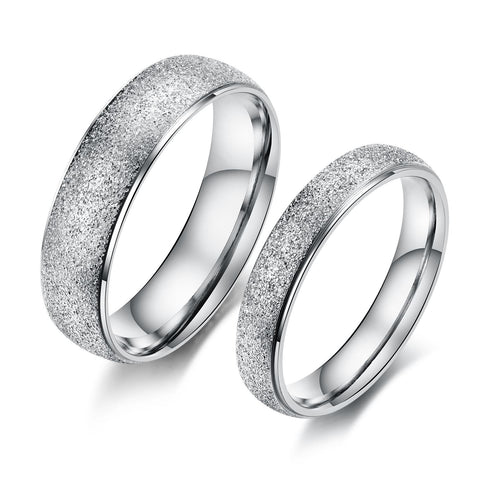 His & Hers Matching Set Simple Love Couple Rings Wedding Band Set-Couple Rings-SunnyHouse Jewelry