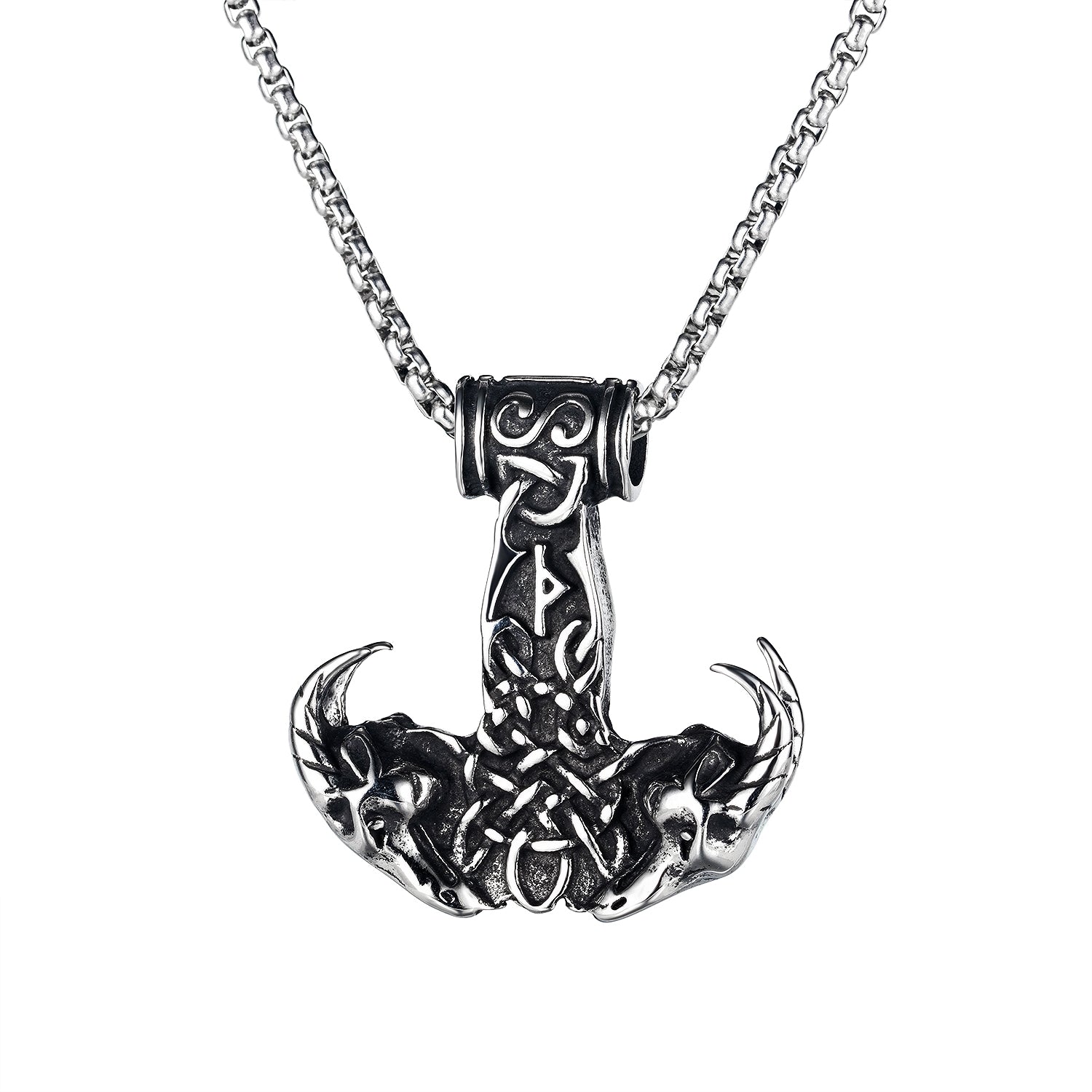 Men's Fashion Hip Hop Viking Goat Horn Pendant Necklace-Mens Pendant Necklace-SunnyHouse Jewelry