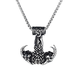 Men's Fashion Hip Hop Viking Goat Horn Pendant Necklace-Mens Pendant Necklace-SunnyHouse Jewelry