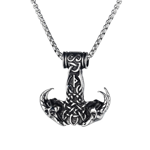 Men's Fashion Hip Hop Viking Goat Horn Pendant Necklace-Mens Pendant Necklace-SunnyHouse Jewelry