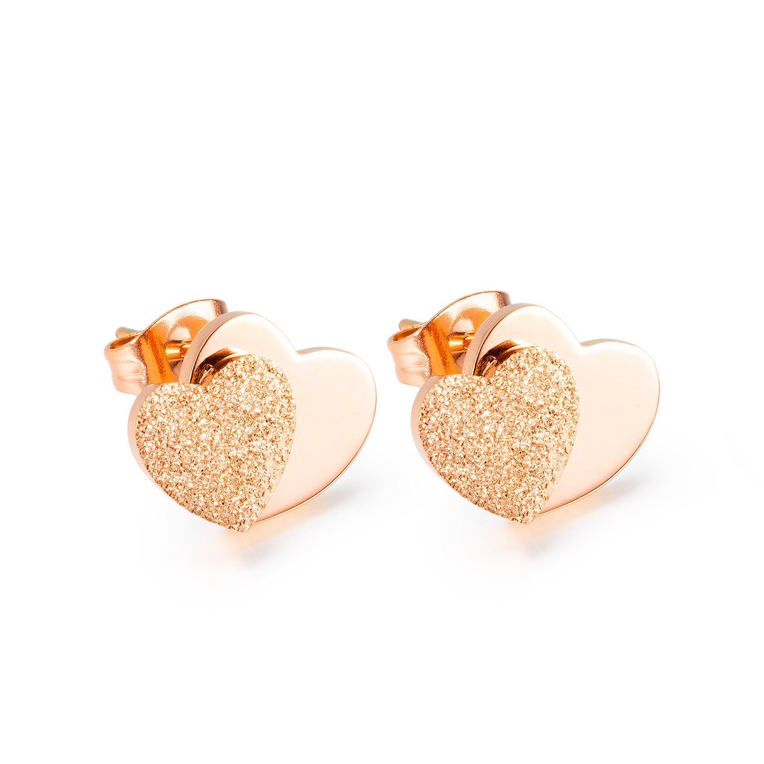 Women's Fashion Double Heart Stud Earrings-Womens Earrings-SunnyHouse Jewelry