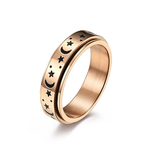 Men's Fashion Moon and Star Ring-Mens Ring-SunnyHouse Jewelry