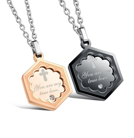 His & Hers Matching Set You Are My True Love Tag Pendant Necklace Couple Jewelry Set-Couple Necklace-SunnyHouse Jewelry