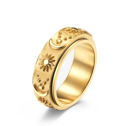 Men's Fashion Sun and Moon Ring-Mens Ring-SunnyHouse Jewelry