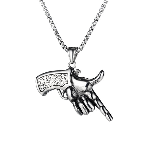 Men's Fashion Hip Hop Pistol Pendant Necklace-Mens Pendant Necklace-SunnyHouse Jewelry