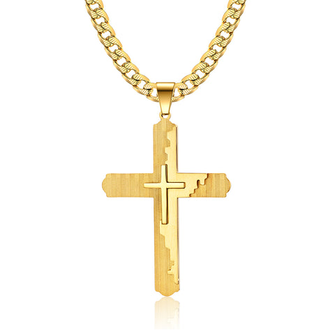 Men's Fashion Unique Cross Pendant Necklace-Mens Pendant Necklace-SunnyHouse Jewelry