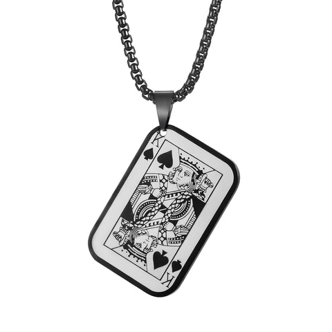 Men's Fashion Poker King Pendant Necklace-Mens Pendant Necklace-SunnyHouse Jewelry