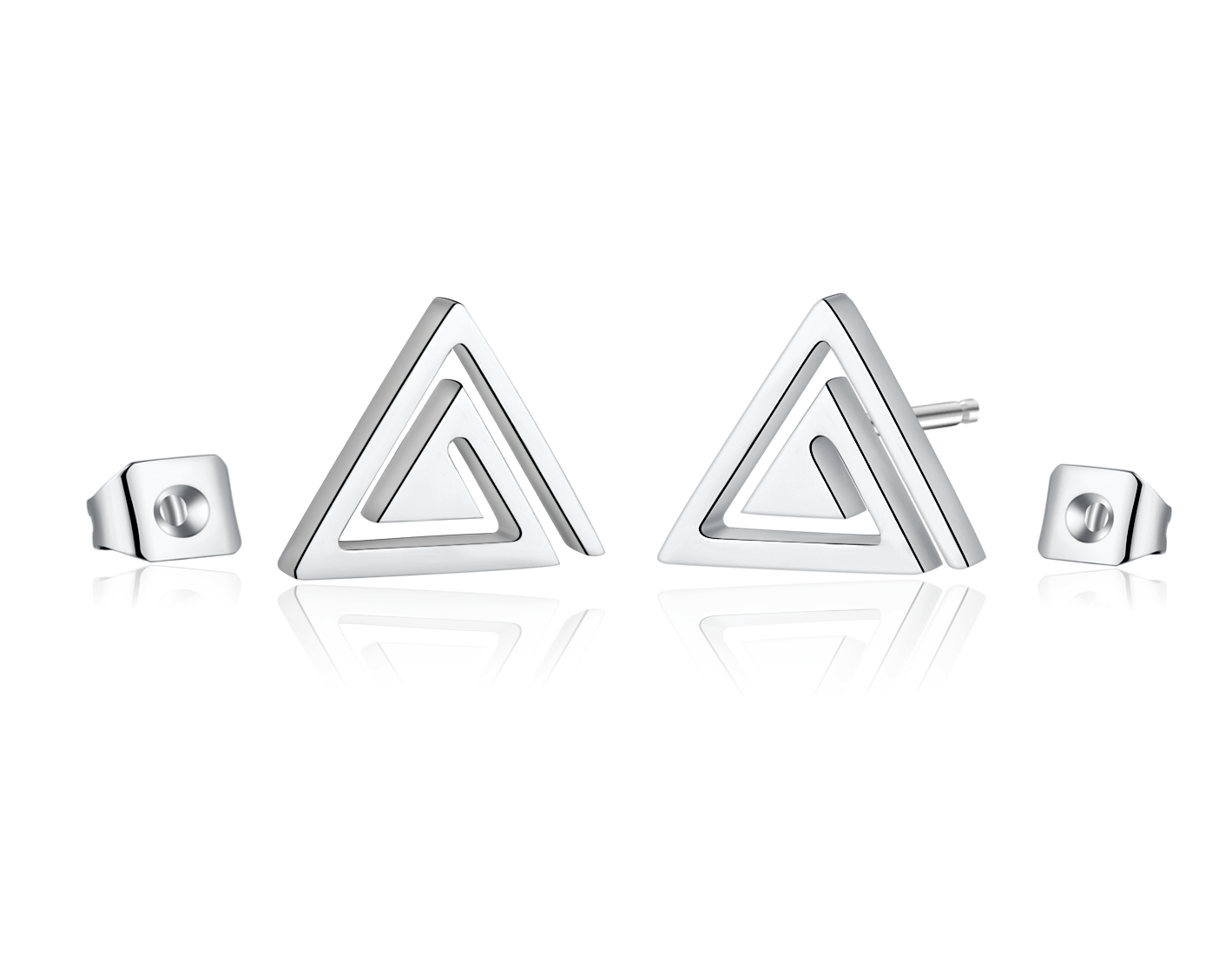 Women's Fashion Blinking Triangle Stud Earrings-Womens Earrings-SunnyHouse Jewelry