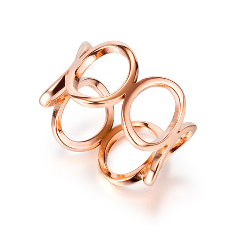 Women's Fashion Rose Gold Flower Ring-Womens Ring-SunnyHouse Jewelry