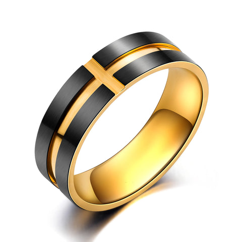 Men's Fashion Golden Cross Ring-Mens Ring-SunnyHouse Jewelry