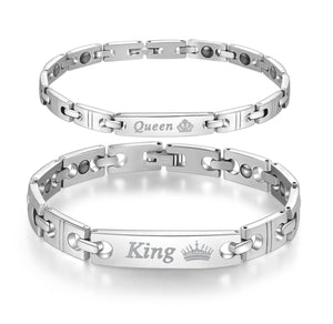 His & Hers Matching Set King and Queen Couple Bracelets, Valentine, Anniversary, Wedding, Promise, Engagement Gift-Couple Bracelets-SunnyHouse Jewelry